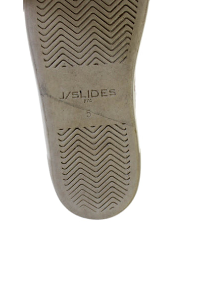 J Slides Women's Round Toe Leather Rubber Sole Loafers Pink Size 5