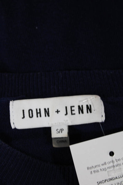 John & Jenn Womens Striped Pullover Sweater Long Sleeve Blue Size S