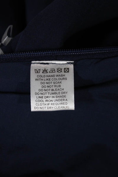Meshki Womens Pleated Blue Tencel Skirt Short Zip Size M