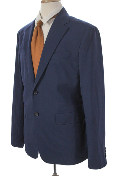 Zara Mens Blue Polyester Blazer Button Closure Size 42
