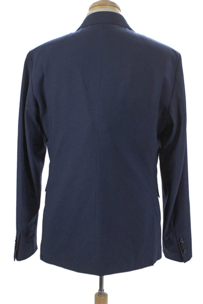Zara Mens Blue Polyester Blazer Button Closure Size 42