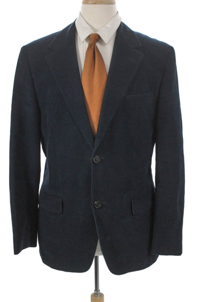 Boss Hugo Boss Men Blue Cotton Blazer Button Size 42