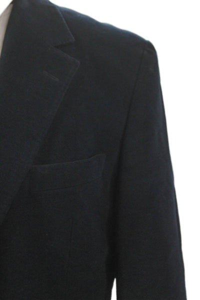 Boss Hugo Boss Men Blue Cotton Blazer Button Size 42