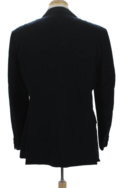 Boss Hugo Boss Men Blue Cotton Blazer Button Size 42