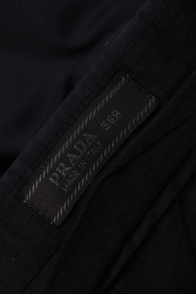 Prada Mens Chino Pants Blue Cotton Button Closure Size 56