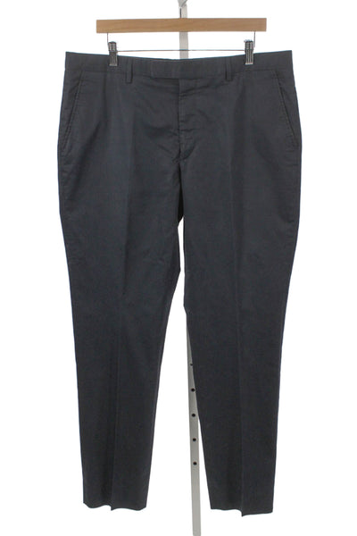 Lanvin Mens Dress Pants Gray Polyester Blend Button Size 38