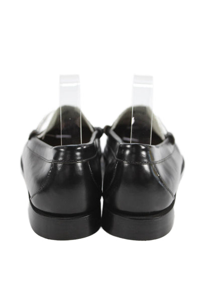 Weejuns Mens Leather Slide On Loafer Dress Shoes Black White Size 9.5 D