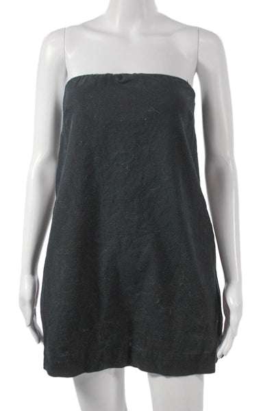 Free People Womens Black Linen Strapless Shift Dress Sleeveless Size XS