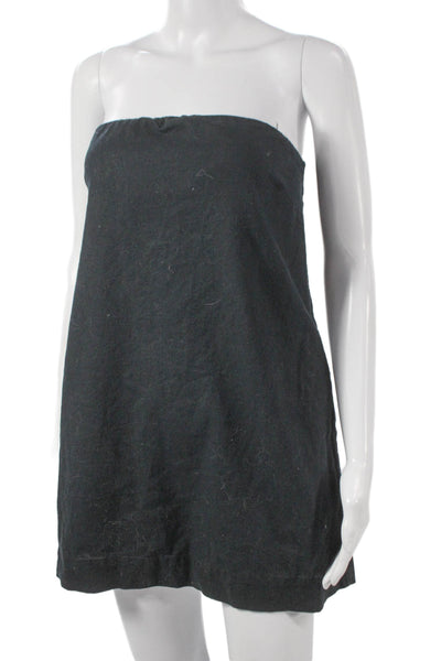 Free People Womens Black Linen Strapless Shift Dress Sleeveless Size XS