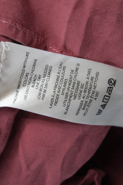 Anthropologie Womens Pink Fit & Flare Dress Cap Sleeve Button Short Size 00