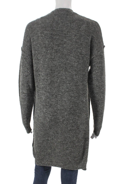 Anthropologie Womens Cardigan Sweater Gray V Neck Long Sleeve Acrylic Size XS