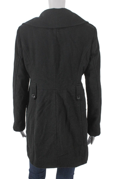 Michael Michael Kors Womens Black Pea Coat Wool Cashmere Blend Size 8