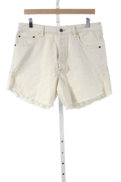 We The Free Womens Cut-Off Ivory Cotton Shorts Size 28