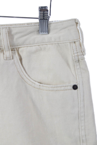 We The Free Womens Cut-Off Ivory Cotton Shorts Size 28