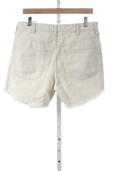 We The Free Womens Cut-Off Ivory Cotton Shorts Size 28