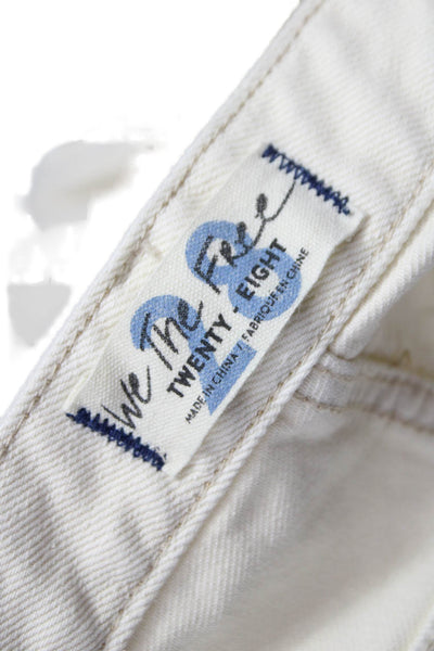 We The Free Womens Cut-Off Ivory Cotton Shorts Size 28