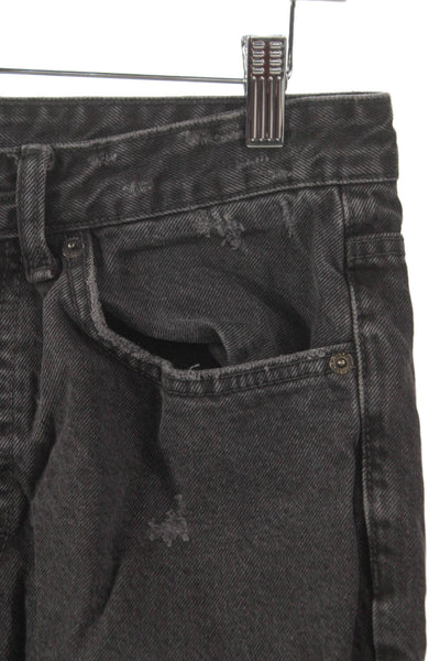 Zara Women Mom Jeans Gray Mid Rise 25in 100% Cotton Size 30