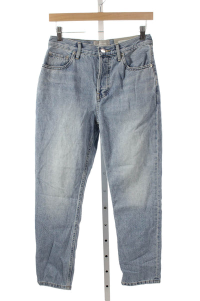 Everlane Womens Cropped Mid Rise Jeans Blue Button Size 26