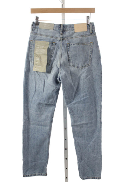 Everlane Womens Cropped Mid Rise Jeans Blue Button Size 26