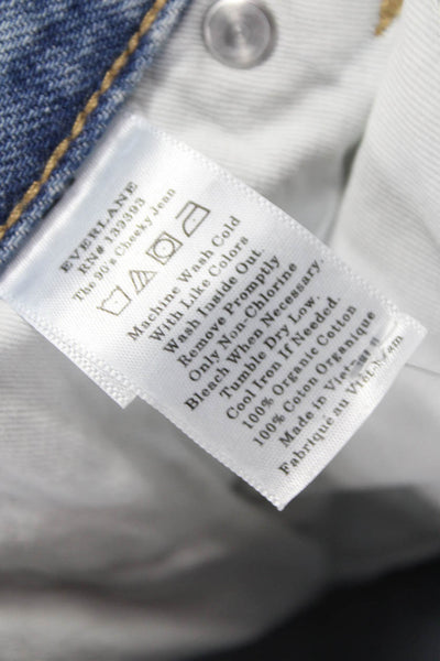 Everlane Womens Cropped Mid Rise Jeans Blue Button Size 26