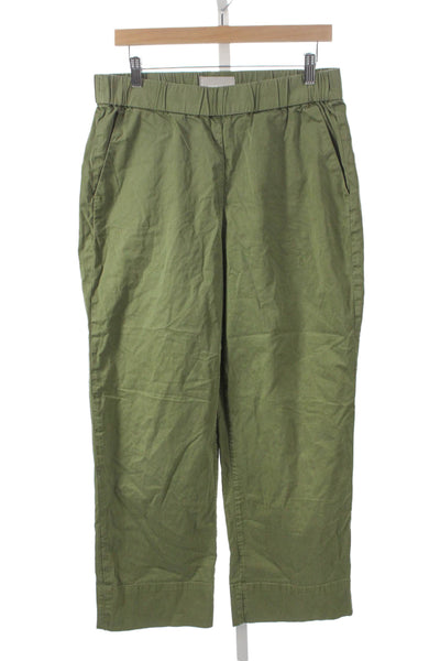 Everlane Women Chino Pants Green Cotton Pull On Size 10