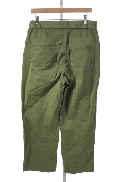 Everlane Women Chino Pants Green Cotton Pull On Size 10