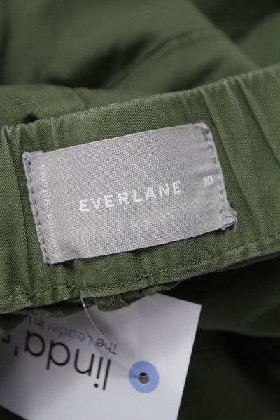 Everlane Women Chino Pants Green Cotton Pull On Size 10