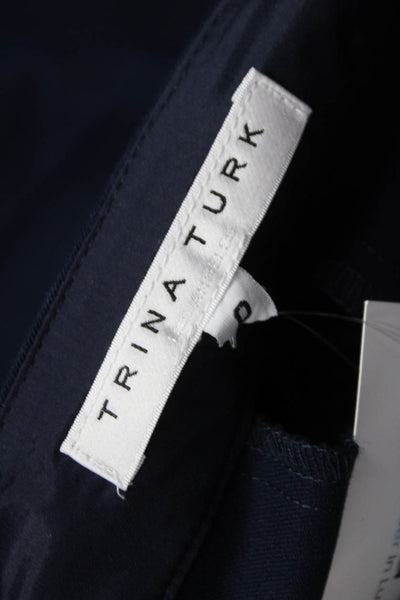 Trina Turk Womens Ankle Pants Blue Cotton Zip Size 0