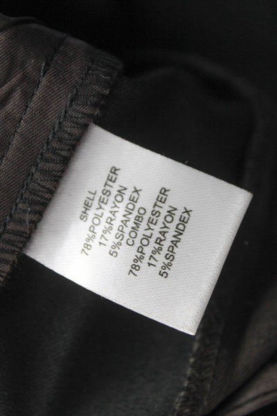 Janet Howard Women Dress Pants Brown Polyester Solid Button Size 14