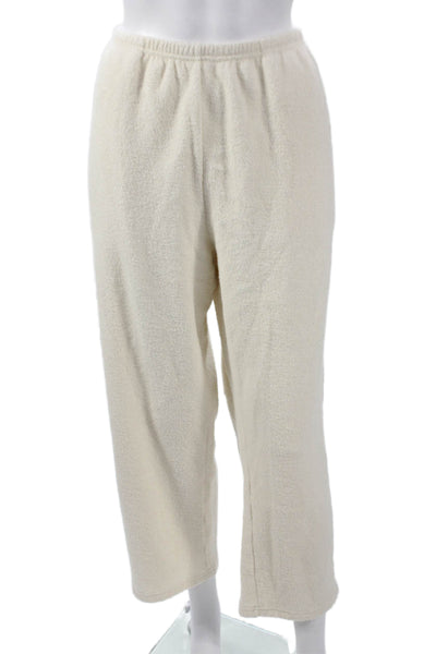 American Vintage Womens Lounge Pants Ivory Cotton Solid Size L