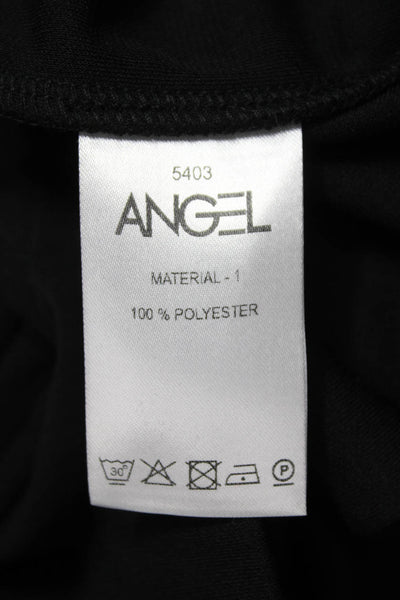 Angel Womens Sweatpants Black Polyester Drawstring Size XS
