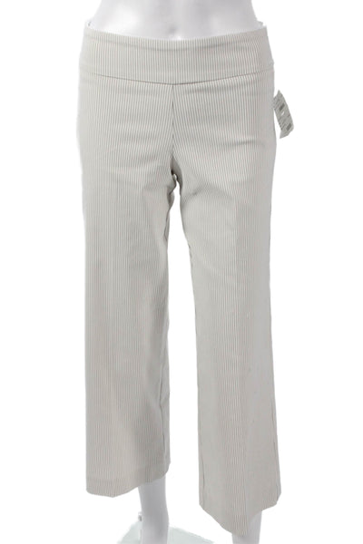 Estelle & Finn Womens Beige Cropped Pants Rayon Blend Striped Pull On Size 2
