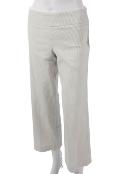 Estelle & Finn Womens Beige Cropped Pants Rayon Blend Striped Pull On Size 2