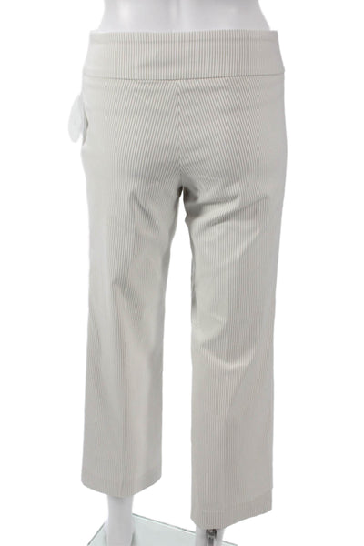 Estelle & Finn Womens Beige Cropped Pants Rayon Blend Striped Pull On Size 2