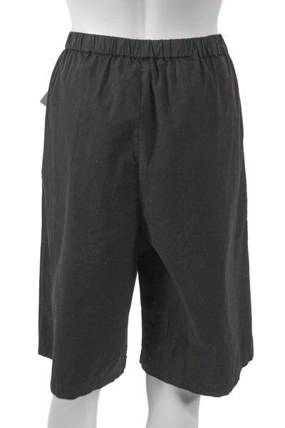 Velvet Womens Bermuda Shorts Black Cotton Pull On Size M