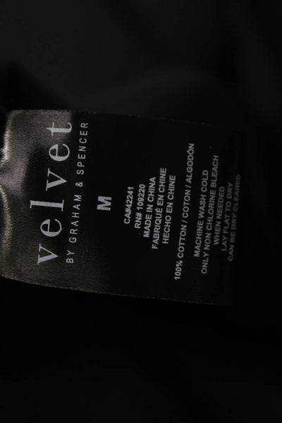 Velvet Womens Bermuda Shorts Black Cotton Pull On Size M