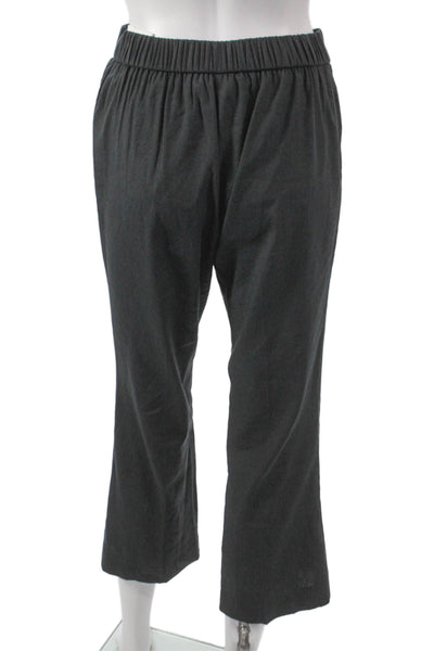 Estelle & Finn Women Cropped Linen Pants Gray Pull On Size 10
