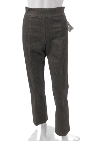 Avenue Montaigne Women Dress Pants Brown Pull On Cotton Size 12