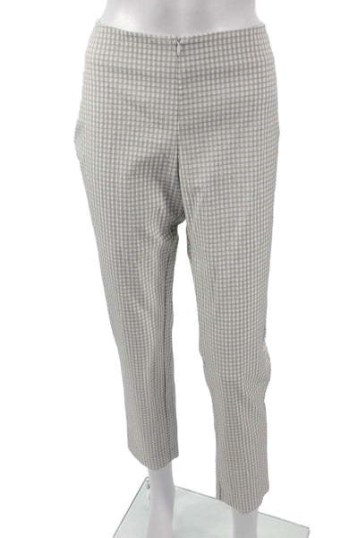 J Envie Womens Dress Pants Gray Cotton Check Zip Size 6