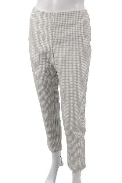 J Envie Womens Dress Pants Gray Cotton Check Zip Size 6