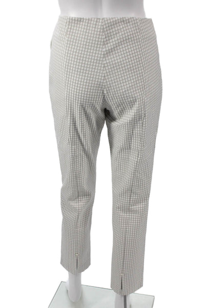 J Envie Womens Dress Pants Gray Cotton Check Zip Size 6