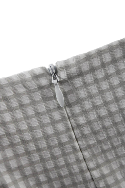 J Envie Womens Dress Pants Gray Cotton Check Zip Size 6
