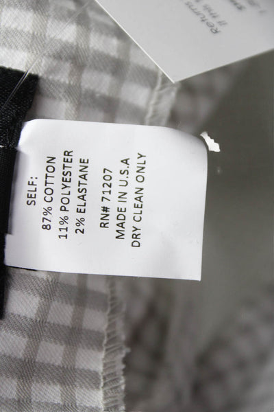 J Envie Womens Dress Pants Gray Cotton Check Zip Size 6