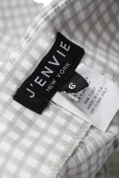 J Envie Womens Dress Pants Gray Cotton Check Zip Size 6