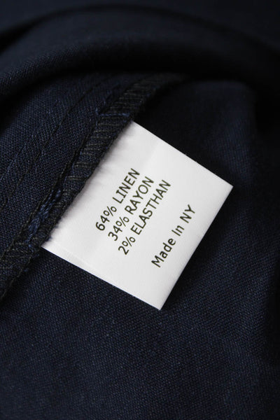 Estelle & Finn Womens Ankle Pants Blue Linen Pull On 25 Inseam Size 0