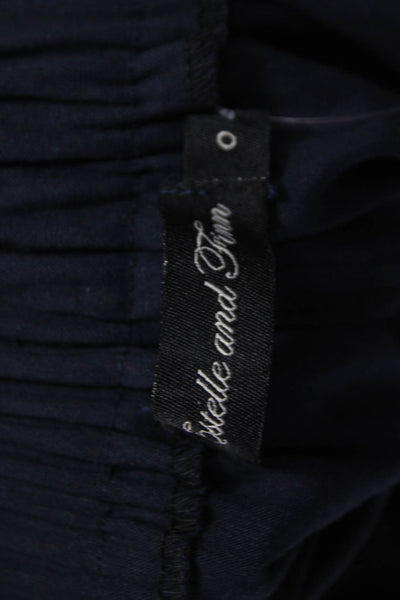 Estelle & Finn Womens Ankle Pants Blue Linen Pull On 25 Inseam Size 0