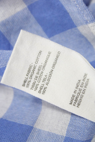 Cleobella Womens Basic V Neck Check Organic Cotton Blouse Sleeveless Size M