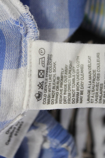 Cleobella Womens Basic V Neck Check Organic Cotton Blouse Sleeveless Size M