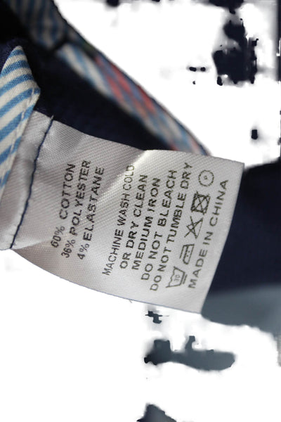 J Envie Women Basic Jacket Blue Geometric Long Sleeve Button Size 2
