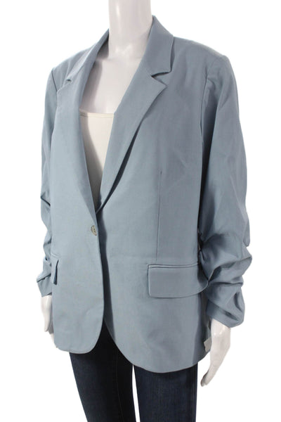 Estelle & Finn Women Basic Jacket Blue Button Long Sleeve Size 12